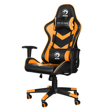Marvo CH-106 oranžová / herní křeslo / 129-139cm / ergonomické / sklopné až do úhlu 90° / syntetická kůže / 150 kg