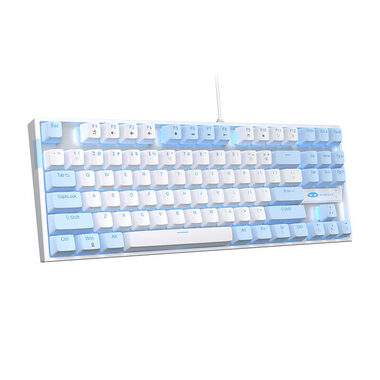 MageGee MK-STAR modro-bílá / Mechanická klávesnice / US layout / Kabel USB / RGB podsvícení 