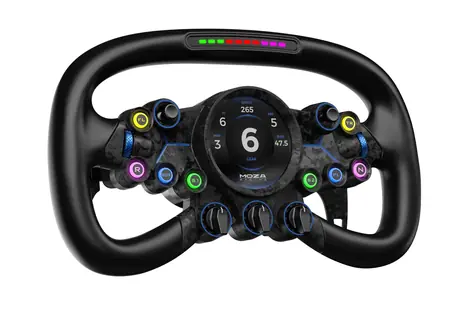 MOZA Vision GS Simracing Lenkrad / Volant pro závodní simulátory / kůže / 31 cm / 2 pádla / 8 tlačítek 