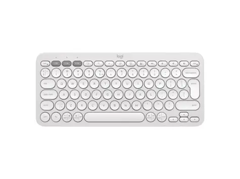 Logitech Pebble Keys 2 K380s bílá / Bezdrátová klávesnice / BT / USB / CZ&SK Layout