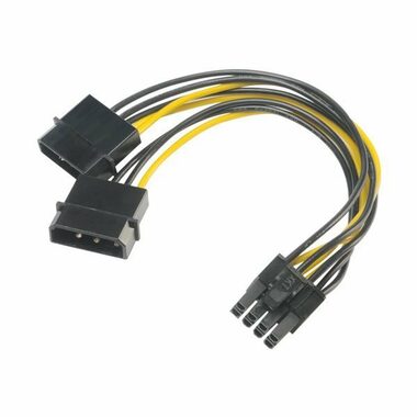 AKASA - 4-pin Molex na 6+2-pin PCIe adaptér