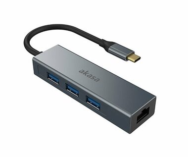 AKASA AK-CBCA20-18BK dokovací stanice / 3x USB-A 3.0 / 1x Ethernet 