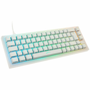 XTRFY K5 bílá / herní klávesnice / mechanická / spínače Kailh Red / TKL / RGB / USB-C / 2m 