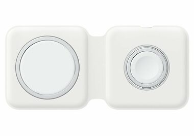 Rozbaleno - Apple MagSafe Duo bezdrátová nabíječka bílá / pro iPhone & AirPods & Watch / kabel USB-C -Lightning v balení / rozbaleno