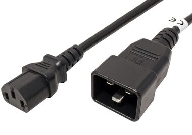 PremiumCord Kabel síťový propojovací 230V 10A 3m / konektory IEC 320 C13 - IEC 320 C20