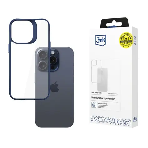 3mk Satin Armor Case+ zadní kryt pro Apple iPhone 15 Pro modrá