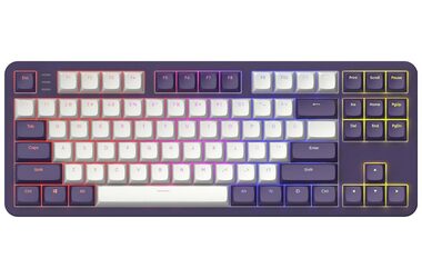 Dark Project ALU87A bílo-fialová / herní klávesnice / mechanická / spínače g3ms Sapphire mechanical / RGB / USB / 1.8m