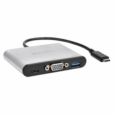 SilverStone SST-EP06C stříbrná / dokovací stanice / USB-C 3.1 - USB-C + USB-A + VGA