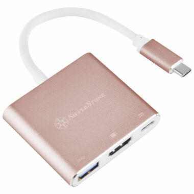 SilverStone SST-EP08P růžová / dokovací stanice / USB-C 3.1 - USB-C + USB-A + HDMI