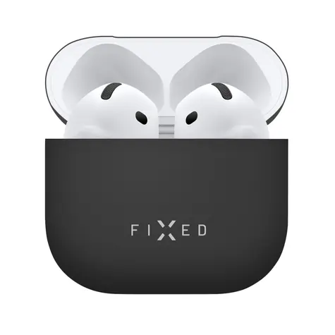 FIXED Ultratenké silikonové pouzdro Silky pro Apple AirPods 4 černé