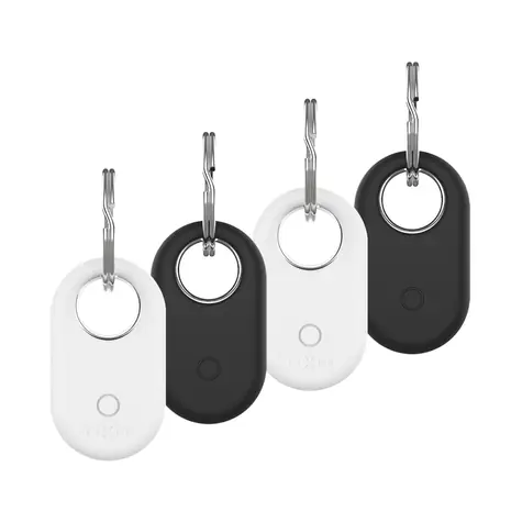 FIXED Silikonové pouzdro Silky pro Samsung SmartTag2 4ks 2x černé + 2x bílé