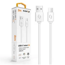 Aligator Datový kabel 2A USB-C 2m / bílý