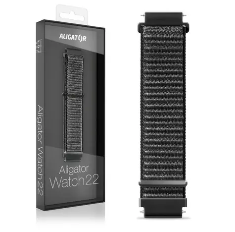 Aligator Řemínek nylonový 22mm / černý