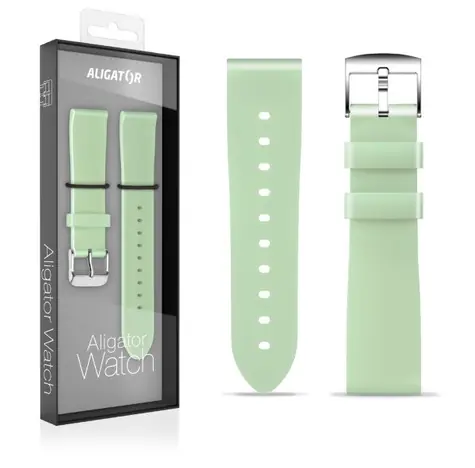 Aligator Řemínek silikonový 18mm / pistáciový