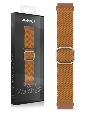 Aligator Řemínek textilní 22mm / hnědý