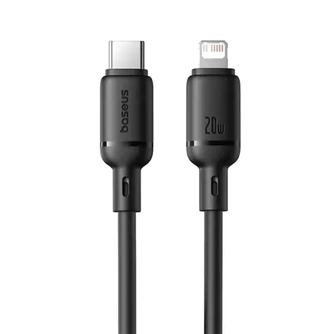 Baseus Silky (P10377700113-00) Rychlonabíjecí kabel USB-C/Lightning 20W 1m černá