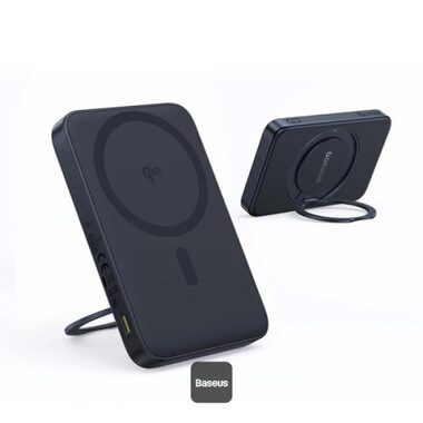 Baseus PicoGo Qi2 s otočným stojanem 5000mAh 20W černá / Powerbanka / USB-C / Qi2 / Magsafe