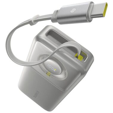 Baseus Free2Pull 20000mAh 65W s kabelem USB-C šedá / Powerbanka / 2xUSB-C