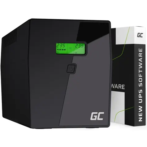 Green Cell 2000VA | 1400W / Záložní zdroj / 2-6ms / 2× 12V 9Ah / 4x Schuko