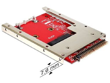 Rozbaleno - Delock adaptér IDE 44 pin na mSATA s 2,5" rámečkem (7mm) / rozbaleno