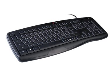 C-TECH KB-107 USB černá / Ergonomická klávesnice / membránová / USB / CZ/SK layout
