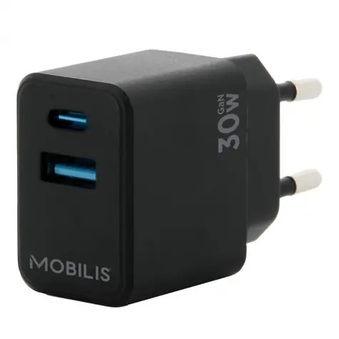Mobilis Wall Charger 30W černá / nabíječka / 1x USB-A / 1x USB-C 