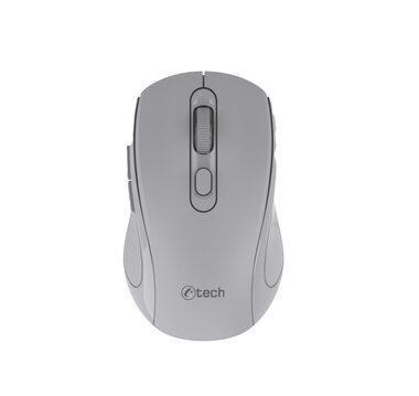 C-TECH WLM-12 šedá / Bezdrátová optická myš / 1600DPI / 6 tlačítek / BT/2.4GHz / 1xAA