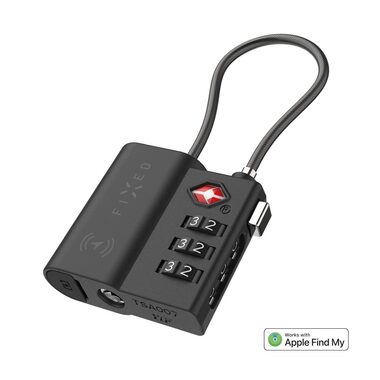 FIXED Smart tracker Tag Lock s podporou Find My a TSA černý