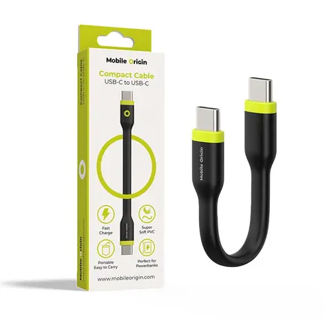 Mobile Origin Compact Cable USB-C to USB-C černá / 10 cm