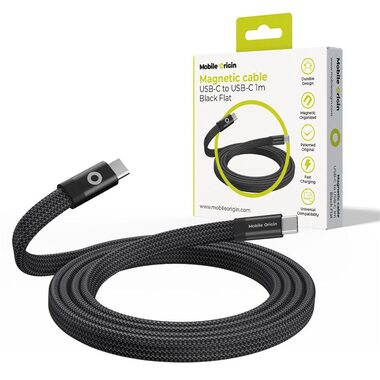 Mobile Origin Magnetic Flat Patented Original Cable USB-C to USB-C 1m černá