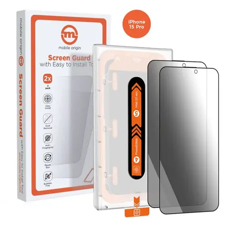 Mobile Origin Privacy Screen Guard ochranné sklo pro Apple iPhone 15 Pro s aplikátorem / 2 ks