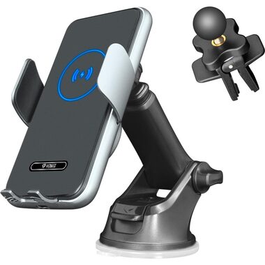 YENKEE YSM 611 černá / Automatický držák do auta / nabíjení 15W / šířka telefonu 66-95 mm 