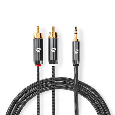 Nedis Stereo Audio kabel jack 3.5 mm (M) - 2x RCA (M) 1.00 m šedá 