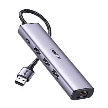 UGREEN CM475 Dokovací stanice stříbrná / 3x USB 3.0 / RJ45 / USB-C