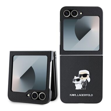 Rozbaleno - Karl Lagerfeld PU Saffiano Karl and Choupette Zadní Kryt pro Samsung Galaxy Z Flip 6 černá / rozbaleno