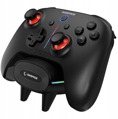 Rampage Hydra Pro černá / bezdrátový gamepad / pro PC & Switch & smartfon / vibrace / Bluetooth / 2.4GHz / USB-C