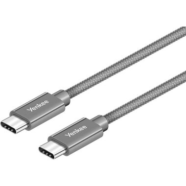 YENKEE YCU C101 SR kabel USB-C 2.0 (M) - USB-C 2.0 (M) 1m šedá / 480mb/s / až 60W