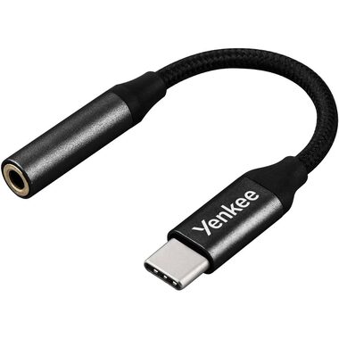YENKEE YTC 102 Redukce USB-C (M) na Jack 3.5mm (F) 6.5 cm černá