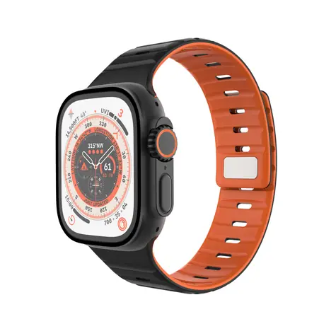 FIXED Magnetický řemínek Silicone Magnetic Strap pro Apple Watch 44/45/46/49mm černý