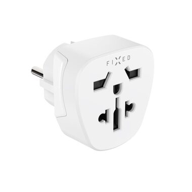 FIXED Adaptér EU Adapter 2 pro zapojení UK US AUS zařízení do EU zásuvek bílý