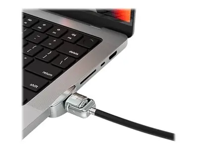 Compulocks Adaptér + kabelový zámek s klíčem pro Apple Macbook Pro 16" 2021 stříbrná