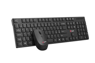 C-TECH WLKMC-03 černá / bezdrátový combo set s myší / CZ/SK / USB