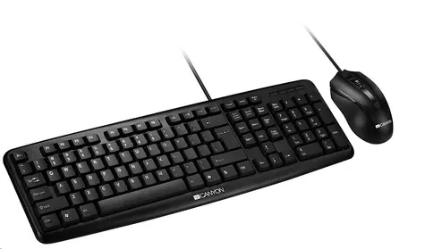 CANYON CNE-CSET1-CS černá / drátový klávesnice + optická myš 1000 DPI / USB-A / CZ/SK layout 