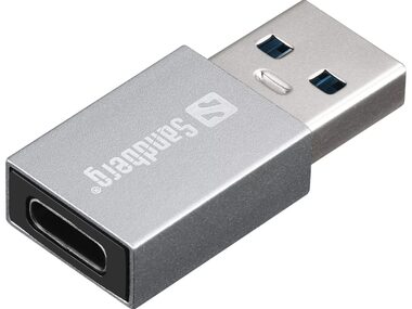 Sandberg adaptér USB-A na USB-C stříbrná