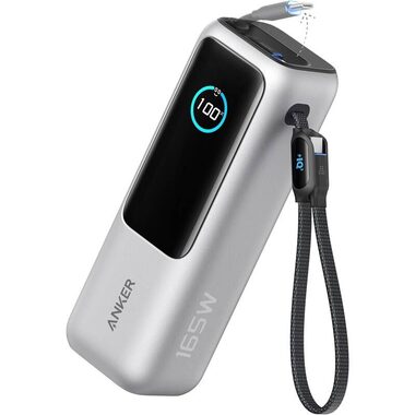 Anker 25000mAh Powerbanka stříbrná / 165W / 2x kabel USB-C 