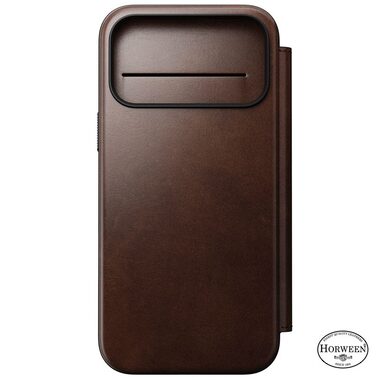 Nomad Modern Leather Folio pouzdro pro Apple iPhone 17 Pro Max rustic brown (Horween)