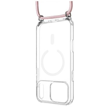 FIXED Pouzdro MagPure Neck s růžovou šňůrkou na krk pro Apple iPhone 17 Pro Max