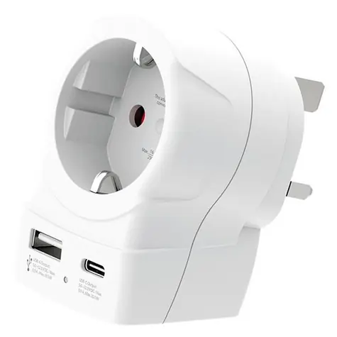 SKROSS cestovní adaptér s USB A+C 20W do Velké Británie typ G