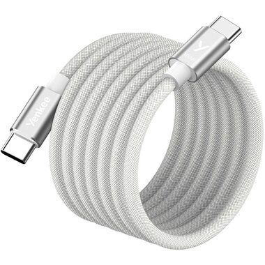 YENKEE YCU MAGNETIC 02 Kabel USB-C (M) - USB-C (M) 1.5m bílá / 100W / 480Mb/s