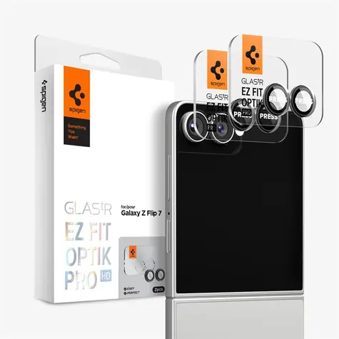 Spigen Glass tR EZ Fit Optik Pro HD Ochranné sklo kamery pro Samsung Galaxy Z Flip 7 černá (2ks)